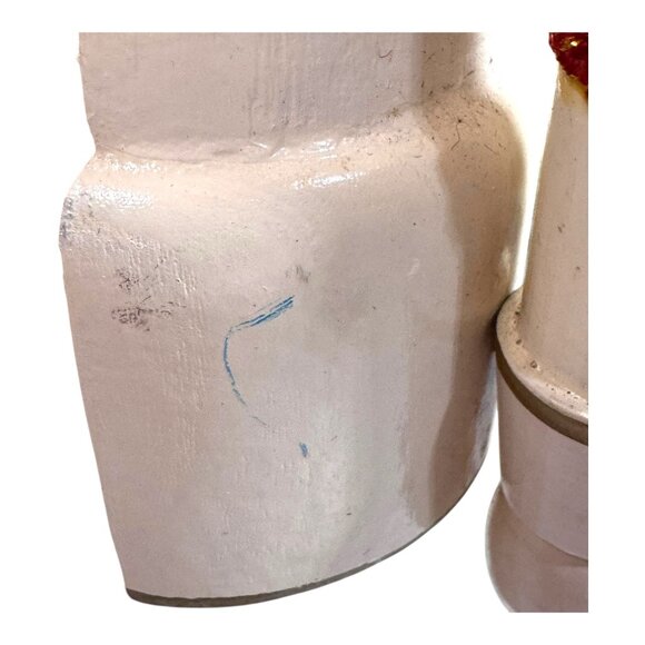 Vintage Wooden Nutcracker Soldier Figurine 14" Mustache Fur Hat & Sword Red Gold - Picture 6 of 13